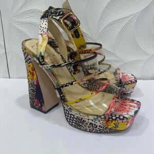 Jessica Simpson Floral Multicolor Platform Heels